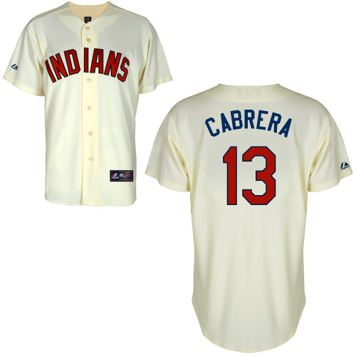 Asdrubal Cabrera #13 Youth Baseball Jersey-Cleveland Indians Authentic Alternate 2 White Cool Base MLB Jersey
